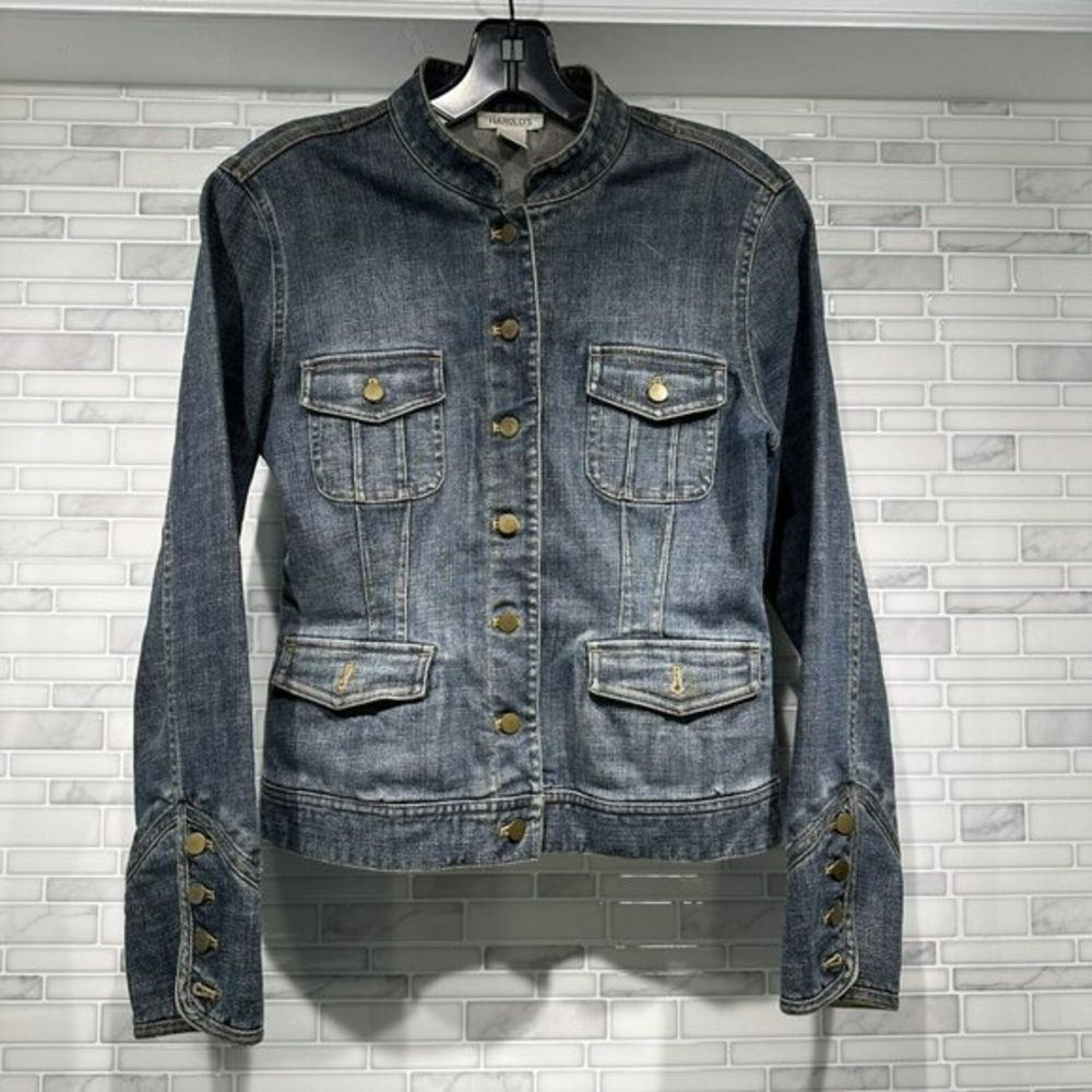 Harold's‎ Women's Jean Jacket size small button closure